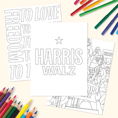 Harris-Walz Coloring Pages - Digital Download